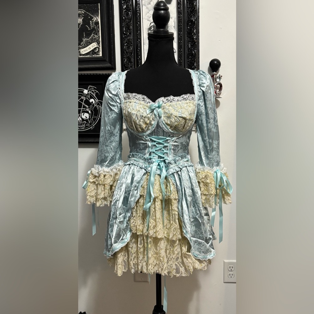 NWT Dolls Kill / Trickz N’ Treatz Light Blue Cake Queen Costume Dress